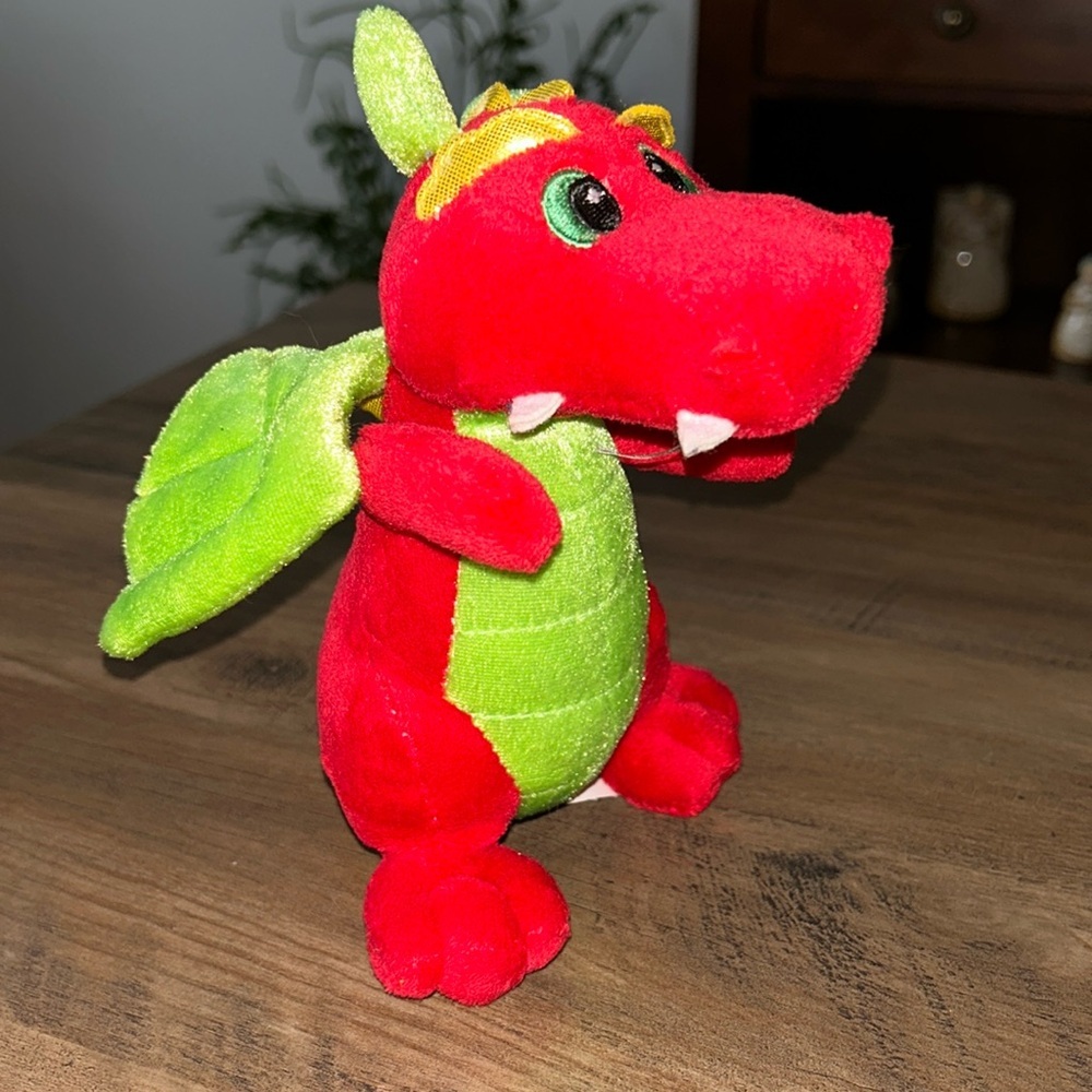 🔥🔥Aurora World Dragon Plush Stuffed Red Green Roaring Sound 6 inches 2017